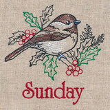 Merry Sunday - Chickadee with Holly