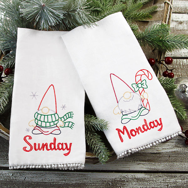 Gnome with Candy Cane on Monday (Vintage)