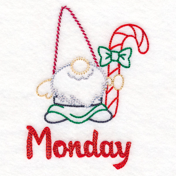 Gnome with Candy Cane on Monday (Vintage)