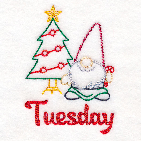 Gnome with Christmas Tree on Tuesday (Vintage)