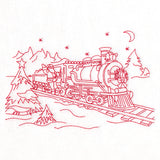 Classic Christmas Scene - Train (Redwork)
