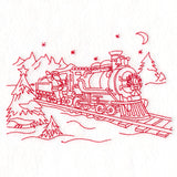 Classic Christmas Scene - Train (Redwork)
