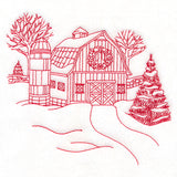 Classic Christmas Scene - Barn (Redwork)