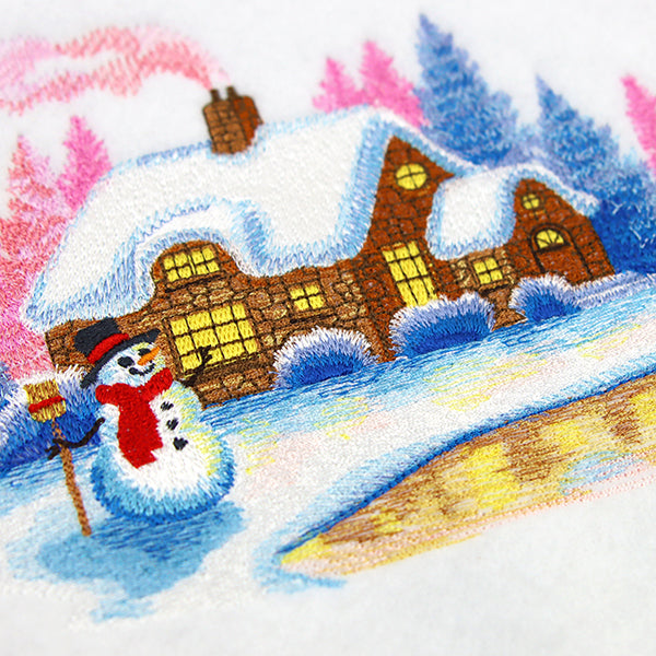 Snowy Serenity Cottage Scene