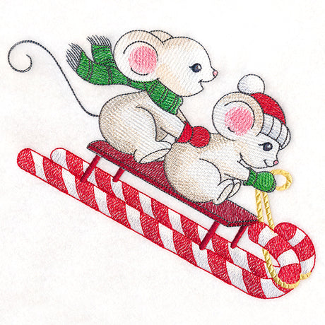Sweet Sledding Christmas Mice