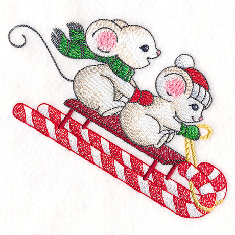 Sweet Sledding Christmas Mice
