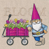Spring Gnome with Tulip Wagon