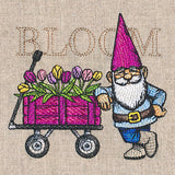 Spring Gnome with Tulip Wagon
