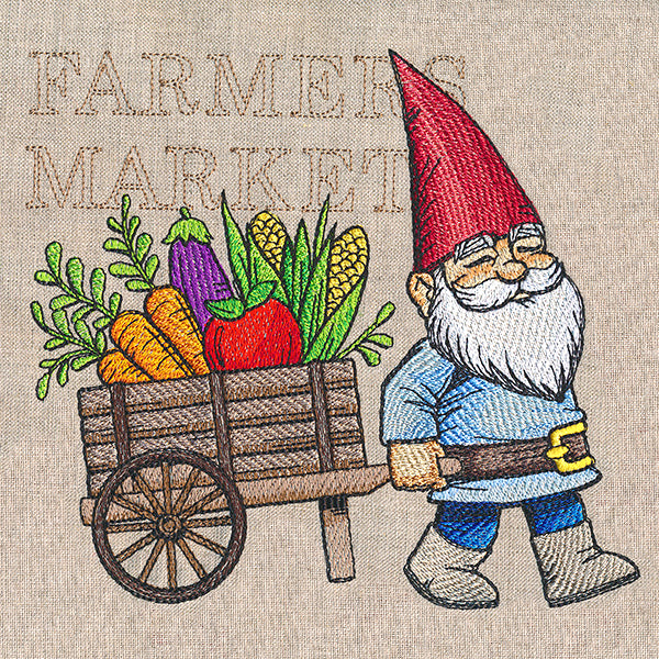 Summer Gnome with Vegetable Cart