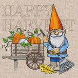 Autumn Gnome with Pumpkin Cart