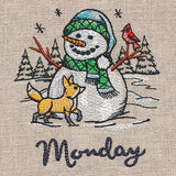Country Snowman and Fox on Monday