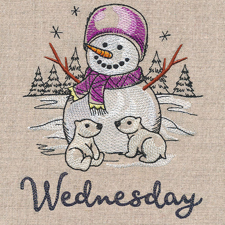 Country Snowman and Polar Bears on Wednesday
