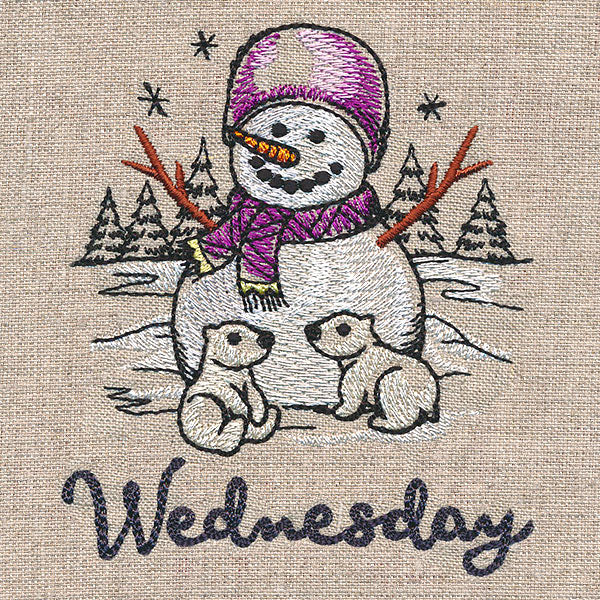 Country Snowman and Polar Bears on Wednesday