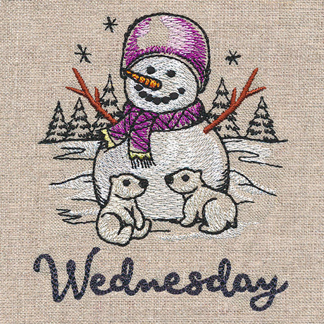 Country Snowman and Polar Bears on Wednesday