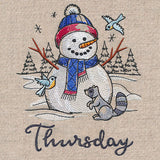 Country Snowman and Raccoon on Thursday