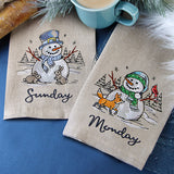 Country Snowman and Bunnies on Sunday