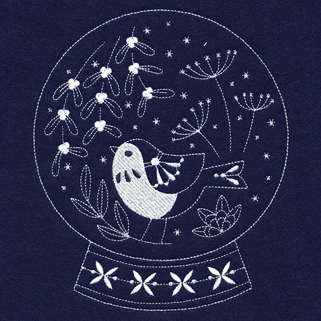 Sweet Bird Snowglobe (Whitework)