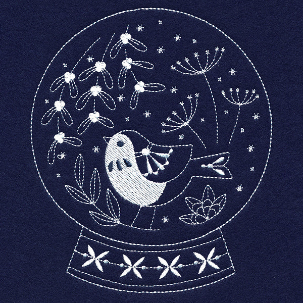 Sweet Bird Snowglobe (Whitework)