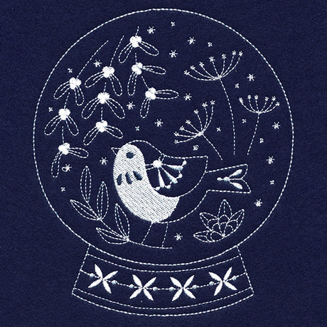 Sweet Bird Snowglobe (Whitework)