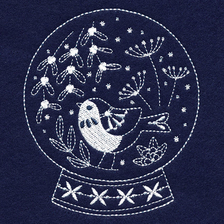 Sweet Bird Snowglobe (Whitework)