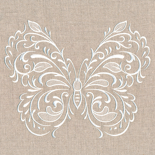 Exquisite Fluttering Butterfly (Whitework)