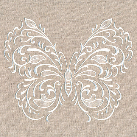Exquisite Fluttering Butterfly (Whitework)
