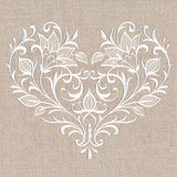 Exquisite Blooming Heart (Whitework)