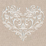 Exquisite Blooming Heart (Whitework)
