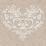 Exquisite Blooming Heart (Whitework)
