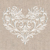 Exquisite Blooming Heart (Whitework)