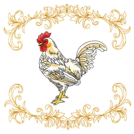 Lively Rooster in Filigree