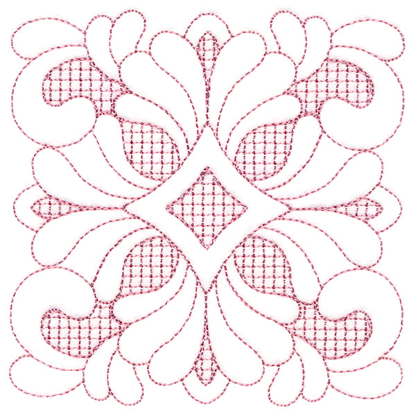 Elegant Flourishes - Delicate Square (Trapunto)