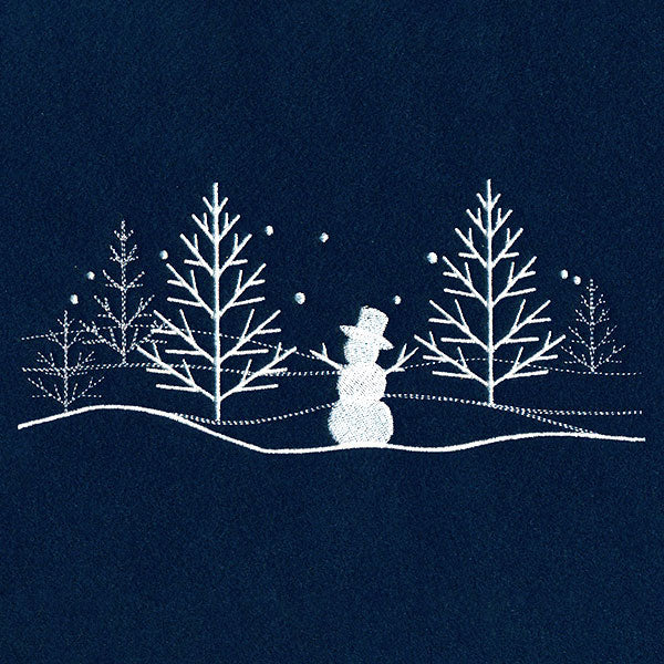 Winter Snowman Scene Border
