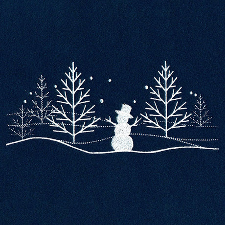 Winter Snowman Scene Border
