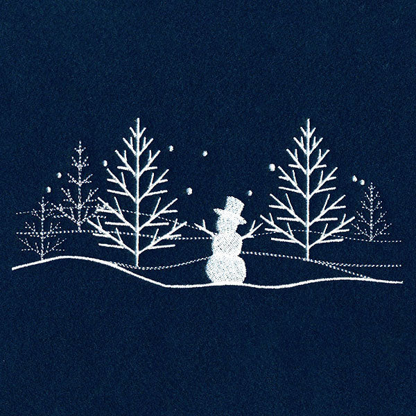 Winter Snowman Scene Border