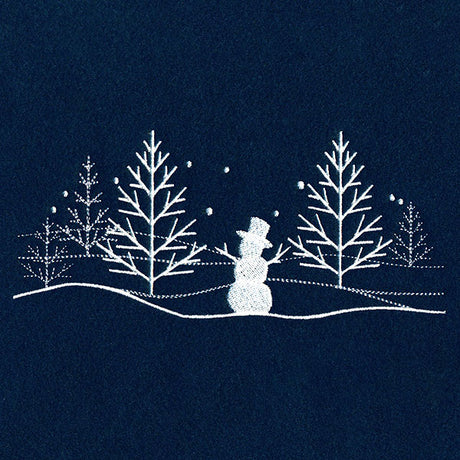 Winter Snowman Scene Border