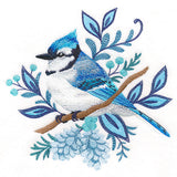 Frosted Winter Blue Jay