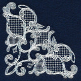 Elegant Swirls Corner (Whitework)