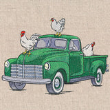 Country Chickens Retro Truck