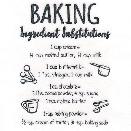 Baker's Friend Ingredient Substitutions Chart