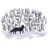 Wintry Birch Fox Scene