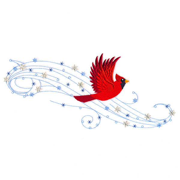 Winter Cardinal in Flight