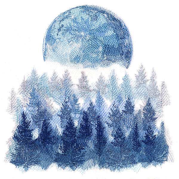 Misty Moonlit Forest