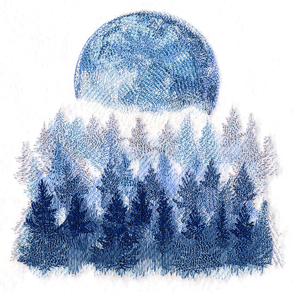 Misty Moonlit Forest