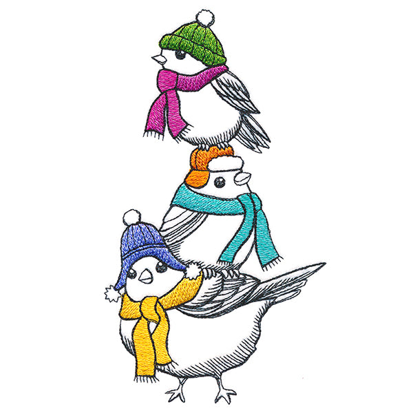 Bundled-Up Bird Stack