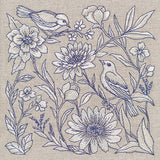 Birds and Blooms Tapestry Square