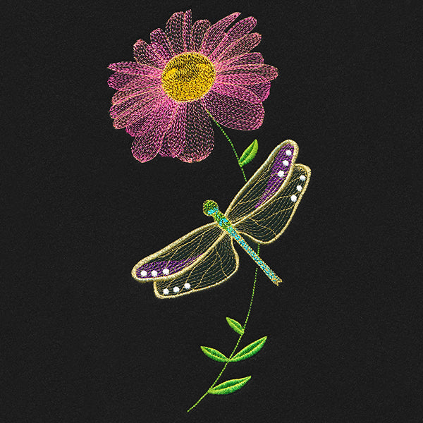 Springtime Treasures - Daisy and Dragonfly – Embroidery Library