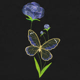 Springtime Treasures - Dianthus and Butterfly