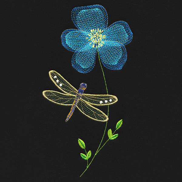 Springtime Treasures - Baby Blue Eyes and Dragonfly