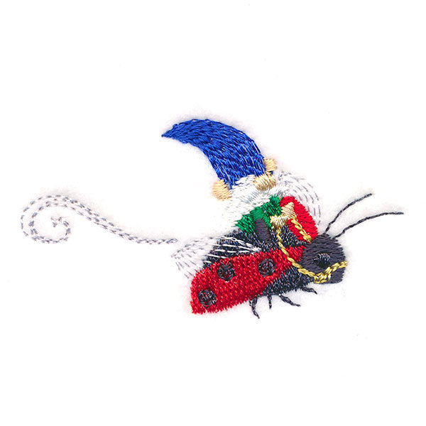 Ladybug Riding Gnome